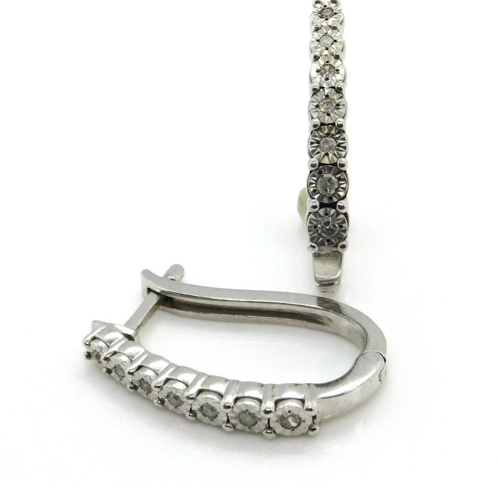Elegant Silver Hoop Earrings - Picture 1 of 9